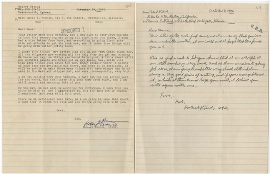 Robert Stroud  "Birdman of Alcatraz" Signed Letters (2) (University Archives LOA)